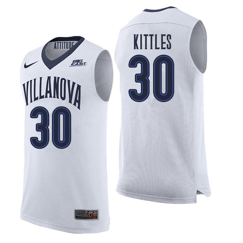 Men Villanova Wildcats #30 Kerry Kittles College Basketball Jerseys Sale-White